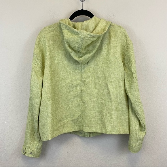 Avec Les Filles Green Hooded Utility Short Jacket Size Large - Picture 6 of 10